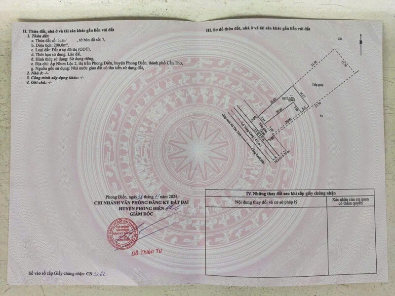 Bán Đất Mặt Tiền Lộ Vòng Cung – Gần Cầu Tây Đô, Phong Điền, Cần Thơ – Diện Tích 970m², Pháp Lý Chuẩn, Giá Tốt!